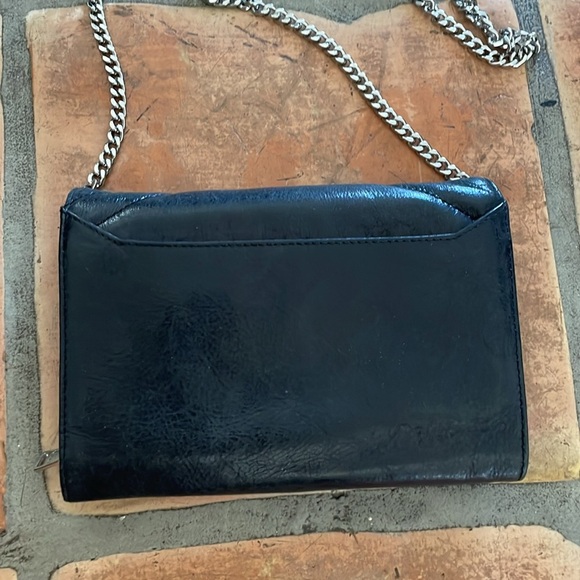 BOTKIER NEW YORK Soho Quilted Black Leather Chain Clutch Wristlet - Picture 10 of 13